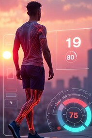 A man being scanned by a digital health app to track his health and progress