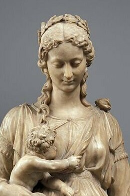 "Caridad", escultura, Jacques du Broeucq, mediados del siglo XVI