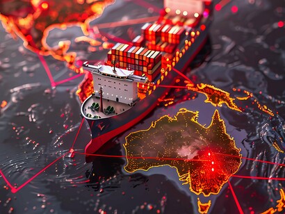 Navio cargueiro com hologramas tecnológicos e futuristas. O novo presidente norte-americano chegou a alardear que da construção de um canal no Panamá, unindo o Atlântico ao Pacífico e reduzindo distâncias para a Ásia, dependeria o futuro dos Estados Unidos da América. Ele e toda a opinião pública percebiam a imensa demanda asiática presente e futura por produtos norte-americanos