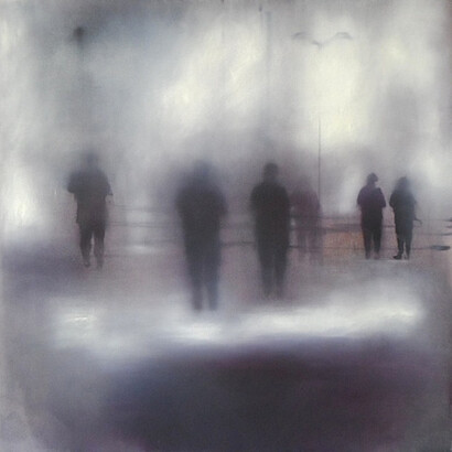 Alberto Zamboni, Ciurma, cm 100 x 100, olio su tela, 2014