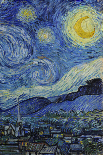 Vincent van Gogh, La noche estrellada (1889, detalle)