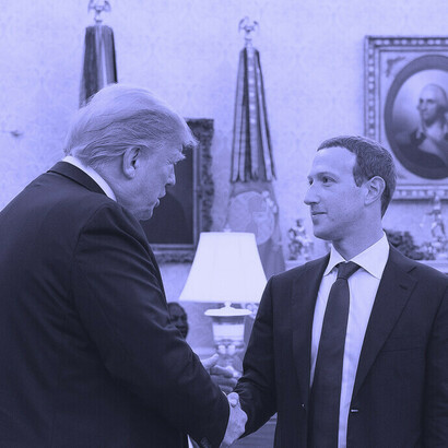 Donald Trump and Mark Zuckerberg at the White House on September 19, 2019