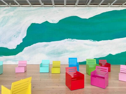Mary Heilmann, Long line, exhibition view. Courtesy of Whitney Museum of American Art