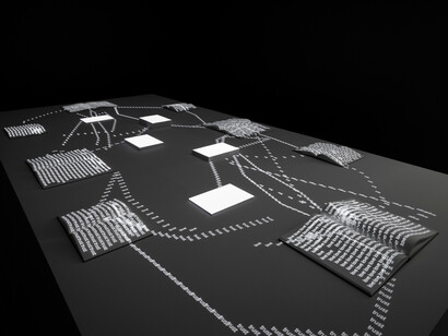 Charles Sandison, Tabula rasa, exhibition view. Courtesy of Galerie Forsblom
