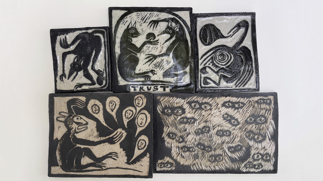 Anna Poor, Suite of five tiles, 2025. Courtesy of the Schoolhouse Gallery