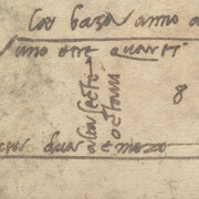 Michelangelo Buonarroti (1475–1564). Pen and ink drawing with autograph instructions for a marble order for the facade of San Lorenzo, [Florence, 1518]. Collection of Pedro Corrêa do Lago.