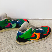 John Olson, 
Untitled, 2013,
Acrylic paint on used athletic shoes,
15.24 x 30.24 x 12.7 cm,
(in. 6 x11 7⁄8x5 )