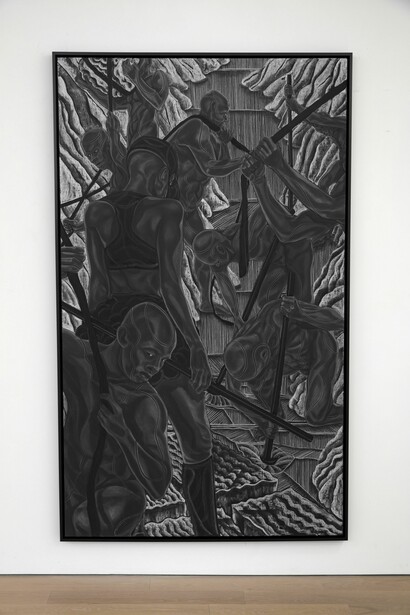Toyin Ojih Odutola, U22. Adijatu straße, exhibition view. Courtesy of Hamburger Bahnhof 