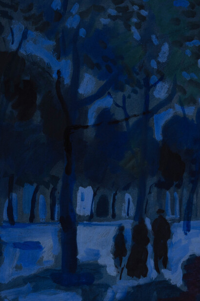 Bernard Lamotte, Figures at night. Courtesy of Vose Galleries