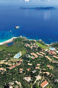 A drone aerial view of Valle dell’Erica in Northern Sardinia, Italy