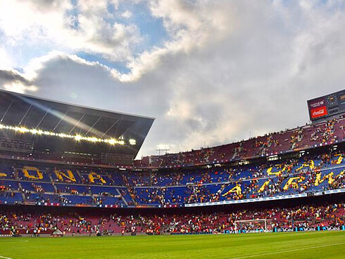 Le stade Camp Nou à Barcelone pendant le match de Liga opposant le FC Barcelone (2) - à l'Athletic Bilbao (0)