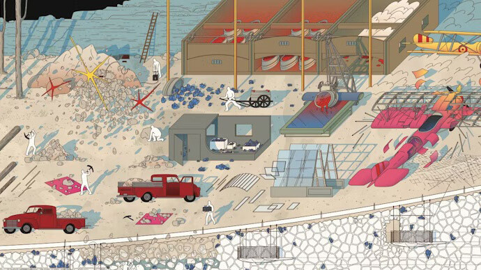 New Affiliates, Bavinger house, revisited (detail), 2024. Courtesy of Art Institute of Chicago