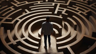 Caught in the maze of fear, the individual stands between paralysis and possibility