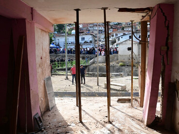 Hogar damnificado por la ofensiva estadounidense en Venezuela, enero de 2026