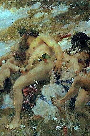 Ettore Tito, "Bacanal (el triunfo de Baco)", óleo sobre lienzo, 1906