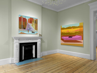 Alfie Caine, Rivers and rooftops, exhibition view. Courtesy of Massimo De Carlo Gallery