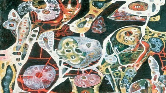 Cerebral Landscape (Paesaggio cerebrale), 1944 Oil on canvas, 24 3⁄16 x 18 3⁄16 inches (61.4 x 46.2 cm)Wadsworth Atheneum Museum of Art, Hartford, CT. Gift of Mr. and Mrs. Zalstem-Salessky