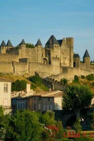 Carcasonne's spectacular walls, from the outside