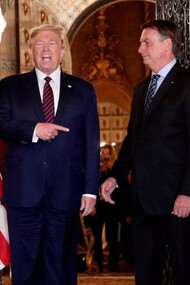 El presidente en funciones de los EE. UU., Donald Trump, y el presidente de Brasil, Jair Bolsonaro