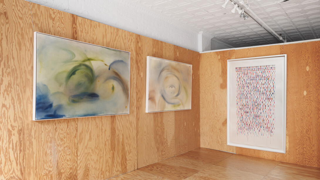 Arlina Cai and Gail Tarantino, In other words, exhibition view. Courtesy of Uprise Art