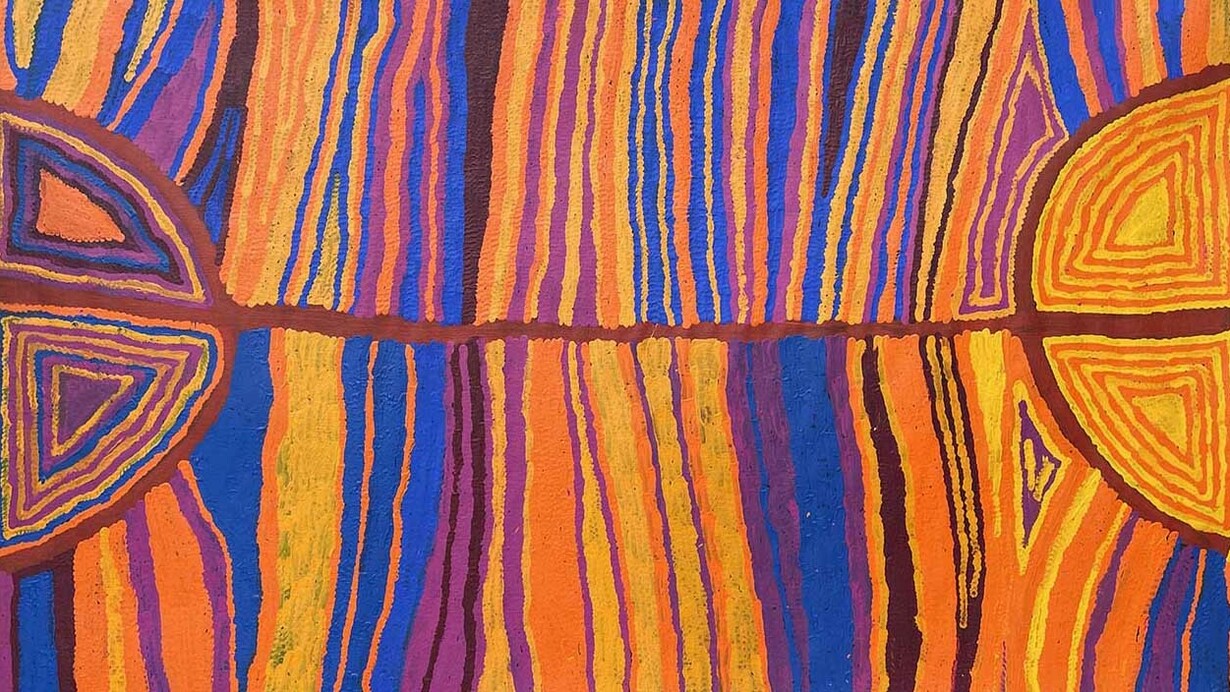 Judy Watson Napangardi, Mina mina jukurrpa (detail). Courtesy of Japingka Gallery