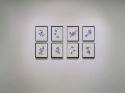 Various artists, Architectures of the in-between, exhibition view. Courtesy of Aisha Alabbar Gallery