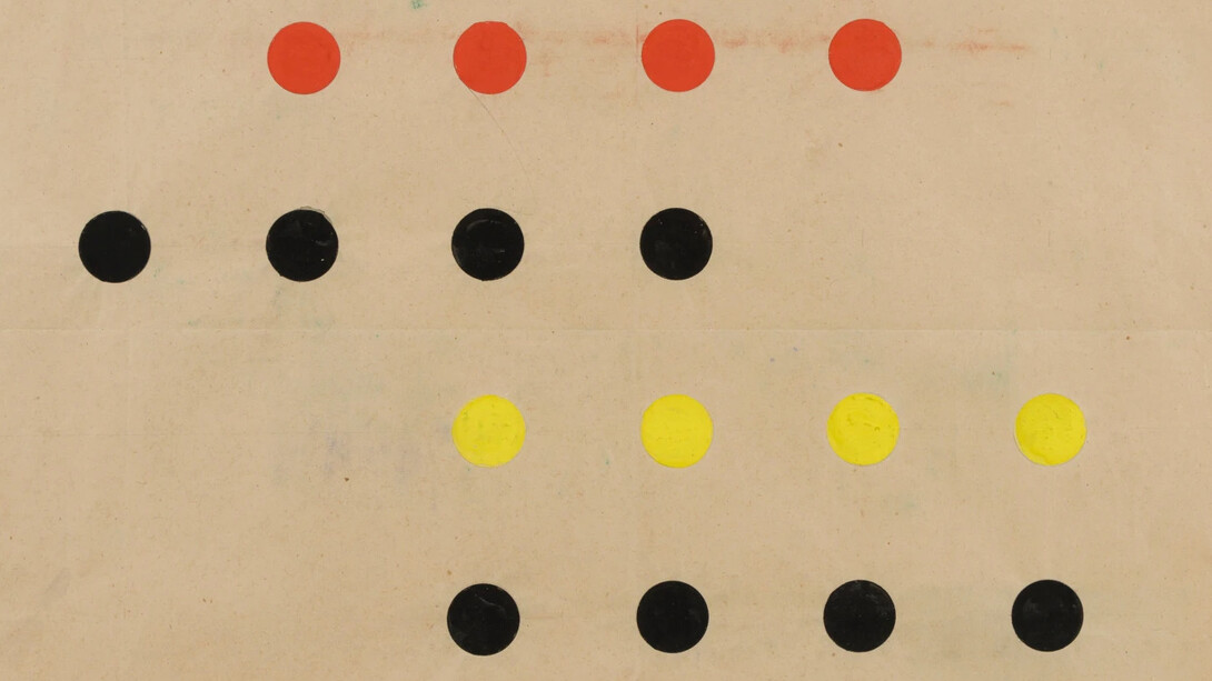 Vera Molnar, Untitled (Circles) (detail), 1951. Courtesy of Van Doren Waxter