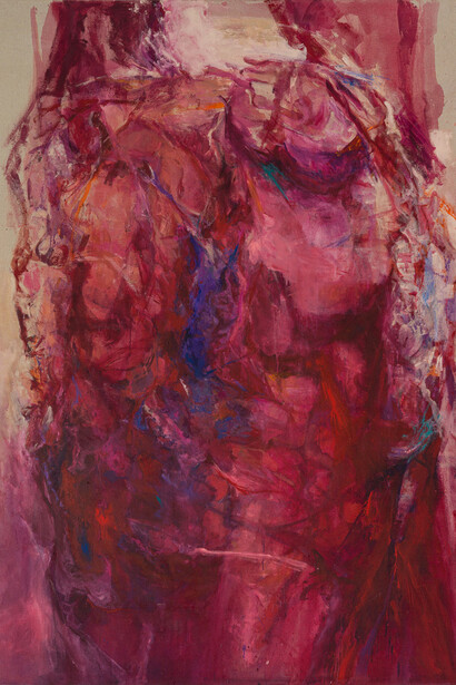 Kais Salman, Face 10 (detail), 2025. Courtesy of Ayyam Gallery