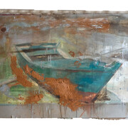 Luca Zarattini, Barca I, tecnica mista su cartone, 82 x 119,5, light