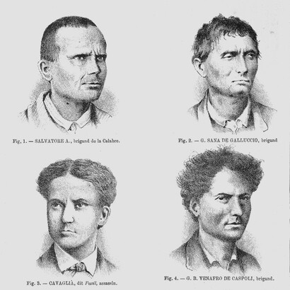 È considerato il fondatore della teoria dell’“uomo delinquente”, che collegava il comportamento criminale a caratteristiche fisiche innate. Immagine tratta dal libro “L'uomo delinquente”