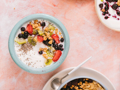 With oats, berries, and yogurt, this breakfast is a delicious reminder of how the right foods can support serotonin production and keep stress at bay