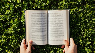Pessoa lendo no gramado. Na verdade, a ficção (sintetizando eu neste singular o plural dos contos) encerra-se sobre si própria. Antes de mais, autodefinindo-se como “apenas um traço amarelo e letras de alfabeto desconhecido” de um “[Eu que] aqui estou” (OE, p. 64) em sucessivas auto-inscrições 