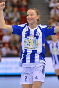 Jogadora de andebol da equipa feminian do Buducnost. Foto de Filip Viranovski