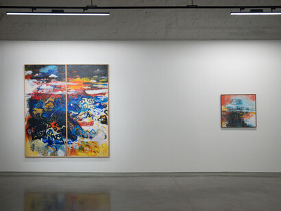 Jagath Weerasinghe, How many skies have fallen, exhibition view. Courtesy of Nature Morte