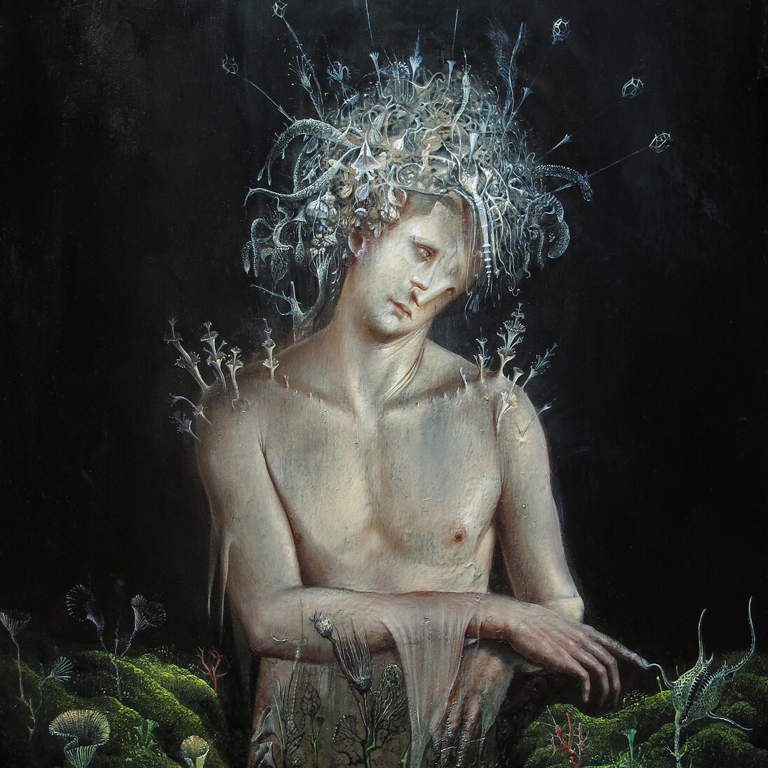 Agostino Arrivabene,  Linfetto . 2014, olio su legno, cm 50 x 40