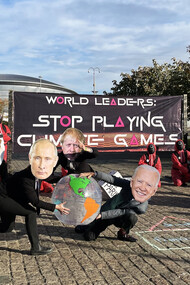 Manifestantes exigen a los líderes mundiales detener la crisis climática en el contexto de la COP26, Glasgow