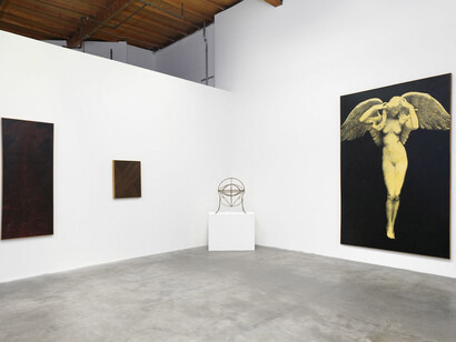 Wally Hedrick, Sex politics religion, exhibition view. Courtesy of Parker Gallery