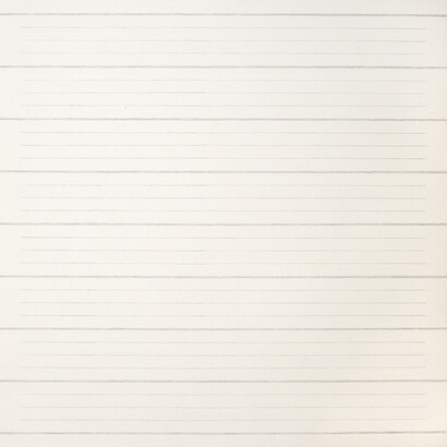 Agnes Martin, White flower I (détail), 1985. Avec l’aimable autorisation du Musée des beaux-arts du Canada