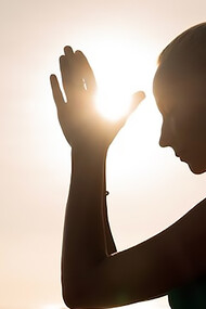 A woman trying to focus, think, be awake