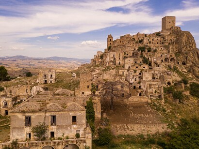 Il paese fantasma di Craco, provinvia di Matera, Italia