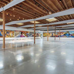 Judith F. Baca, The great wall of Los Angeles, exhibition view. Courtesy of Jeffrey Deitch