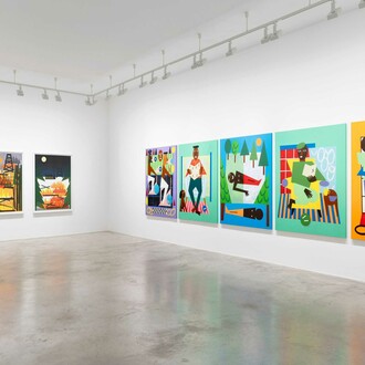 Nina Chanel Abney, Now what? Or what else? Exhibition view. Courtesy of Perrotin