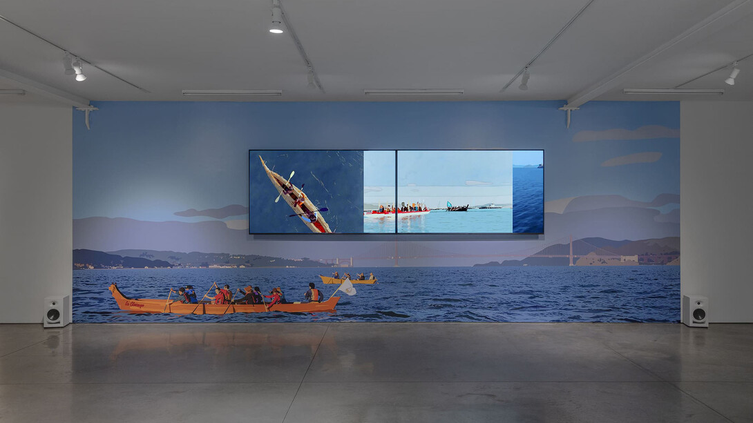 Kota Ezawa and Julian Brave NoiseCat, Alcatraz is an idea, exhibition view. Courtesy of Ryan Lee Gallery