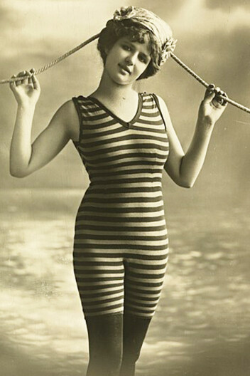 Vintage swimwear of the 1920s: models displaying the era’s signature swimsuit styles