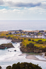 Aerial view of the Mendocino community