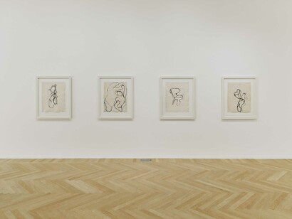 Brice Marden, Works on paper, exhibition view. Courtesy of Gagosian