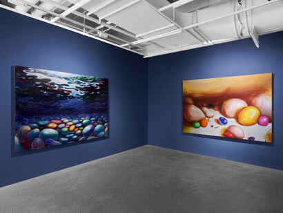Jin Haofan, Riverbed, exhibition view. Courtesy of Vanguard Gallery