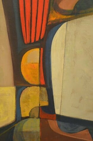 Detalle de Harold Fonseca, "Abstracción", óleo sobre tela, 1963