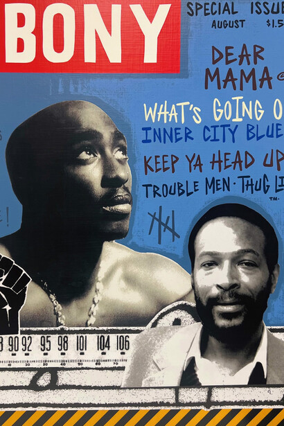Milton Bowens, Ebony - Dear mama what’s going on (detail), 2026. Courtesy of The Camp Gallery