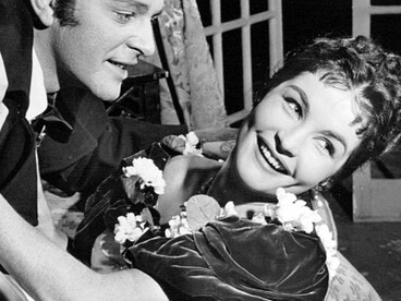 Photo of Richard Burton and Yvonne Furneaux from the 1958 Dupont Show of the Month presentation of Wuthering Heights